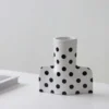 Vase en Ceramique – Serie Geometrique a Motifs Noirs 4