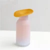 Vase en Verre Souffle – Serie Bicolore Jaune et Blanc Mat 2