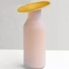 Vase en Verre Souffle – Serie Bicolore Jaune et Blanc Mat 6