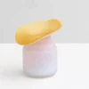 Vase en Verre Souffle – Serie Bicolore Jaune et Blanc Mat 8