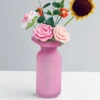 Vase en Verre Souffle – Serie Macaron Rose Mat 3
