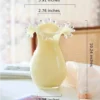 Vase en Verre Souffle – Serie Ondulee Style Francais Jaune Creme 1