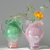 Vase en Verre Souffle – Serie Vintage Degrade avec Anse 5