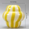 Vase en Verre Souffle – Serie Vintage Rayures Jaunes 6