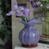 Vase en Verre Souffle – Texture Plissee 4
