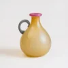 vase soliflore en verre soufflé jaune