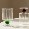 Verres a Vin et a Eau – Serie Rayures Verticales Ensemble de 2 2