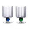 Verres a Vin et a Eau – Serie Rayures Verticales Ensemble de 2 7