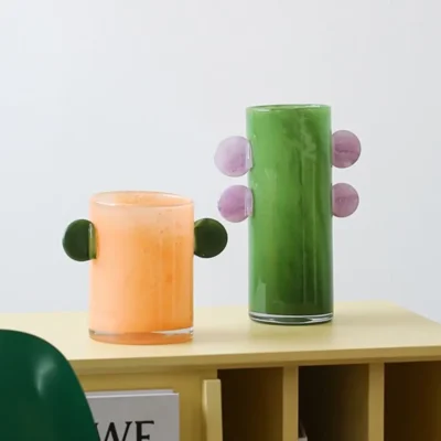 Vase en Verre Souffle – Serie Candy Colors avec Anses Rondes 3