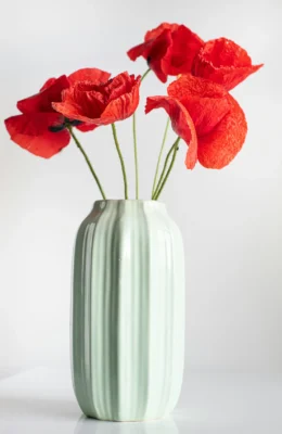 Vase en Verre Souffle – Serie Macaron Rose Mat 9