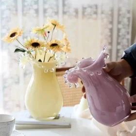 Vase en verre soufflé à la main pour décoration intérieure moderne
