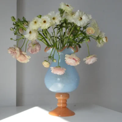 Vase en Verre Souffle – Serie Vintage Pastel 1 e1729066297901