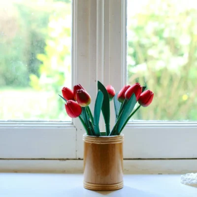 Vase en Ceramique Blanche – Serie Twist Artisanal 35