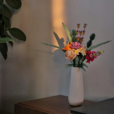 Vase en Resine – Style Art a Pois Blancs et Noirs 17