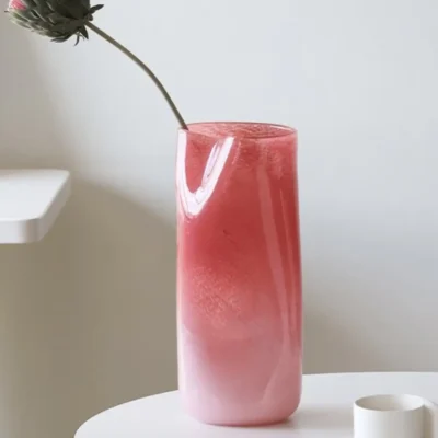 Vase en Verre Souffle – Serie Degrade Corail 3