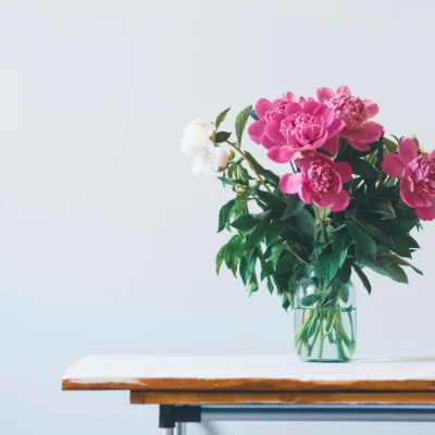 Vase en Verre Souffle – Serie Macaron Rose Mat 30