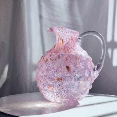 Vase en Verre Souffle – Serie Macaron Rose Mat 36