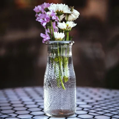 Vase en Verre Souffle – Serie Macaron Rose Mat 42