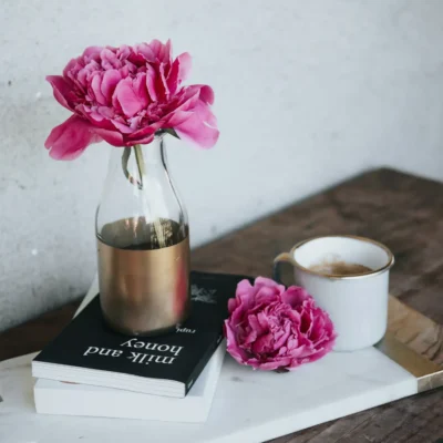 Vase en Verre Souffle – Serie Macaron Rose Mat 60
