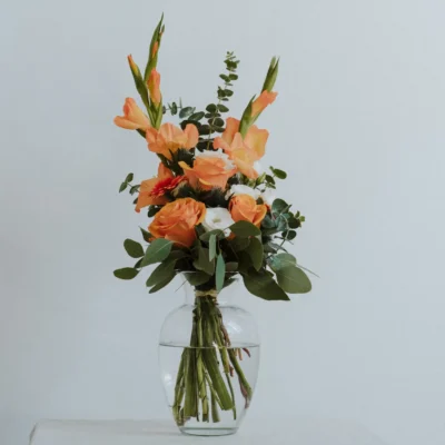 Vase en Verre Souffle – Serie Macaron Rose Mat 65
