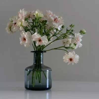 Vase en Verre Souffle – Serie Macaron Rose Mat 66