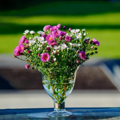Vase en Verre Souffle – Serie Macaron Rose Mat 67