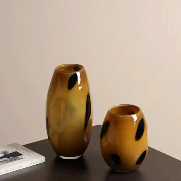 grand vase décoratif ambre tacheté