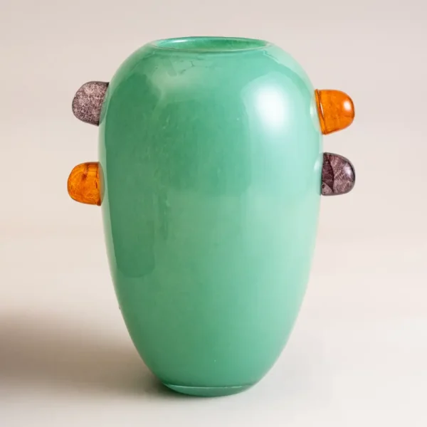 grand vase décoratif vert givré
