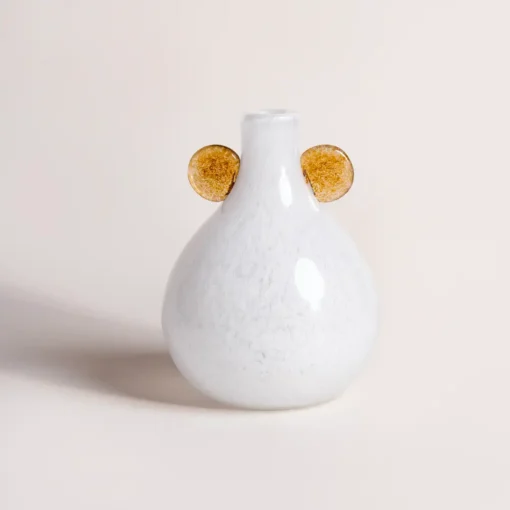 mini vases blanc or