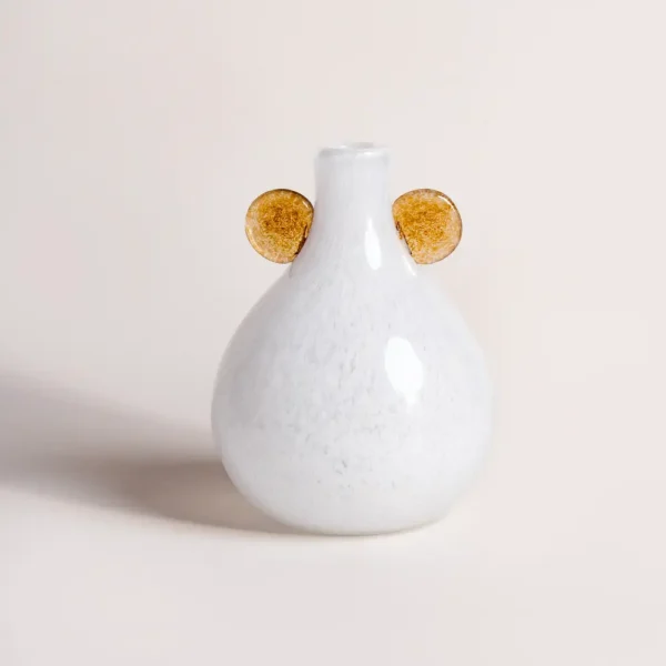 mini vases blanc or