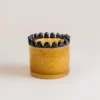 vase à bougie jaune bord noir