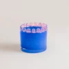 vase à bougie bleu perlé