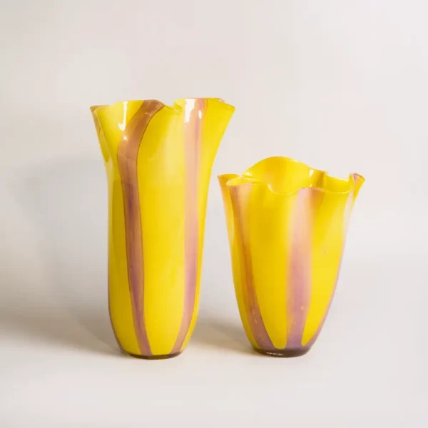 vase rayures jaune